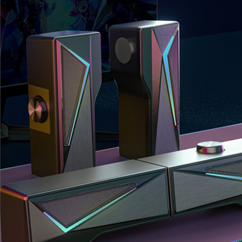 2x2.5W Computer Speaker RGB Li - Rgb Computer Soundbar For Pc 评论和价格