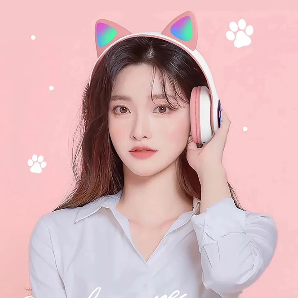 Newest STN-28 Wireless Headset - Cat Ear Bluetooth Headset Led 评论和价格