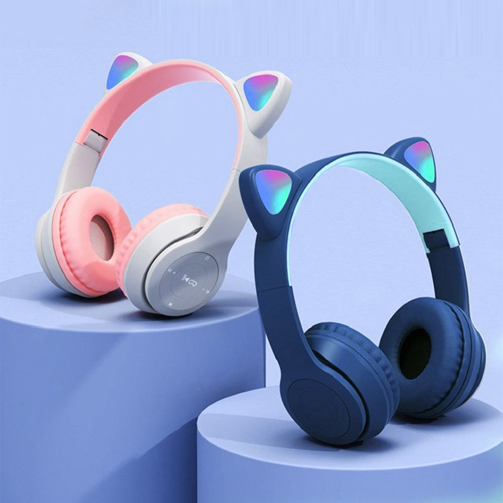 Flash Light Cute Cat Ears Wire - Cat Ear Bluetooth Headset Led 评论和价格