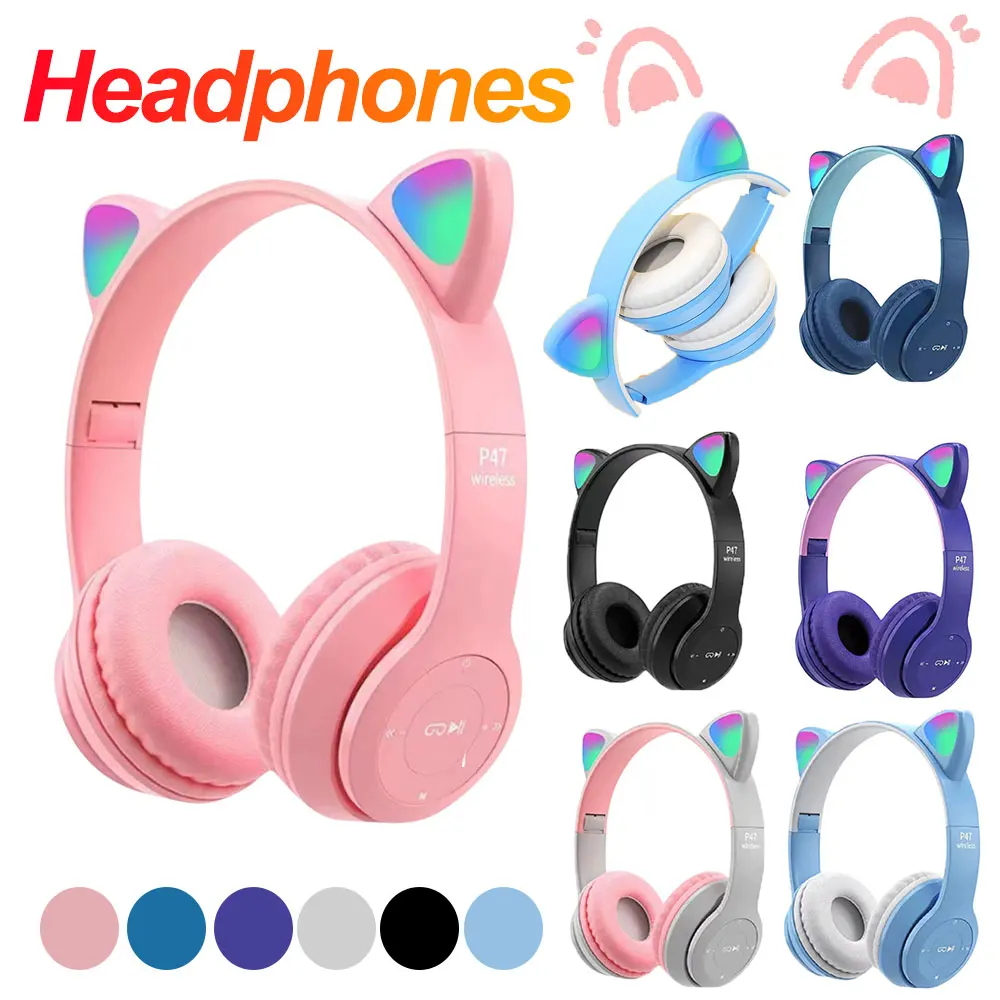 Flashing LED Cute Cat Ears Hea - Cat Ear Bluetooth Headset Led 评论和价格