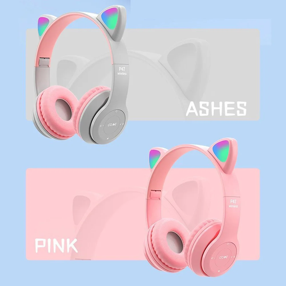 Flashing LED Cute Cat Ears Hea - Cat Ear Bluetooth Headset Led 评论和价格