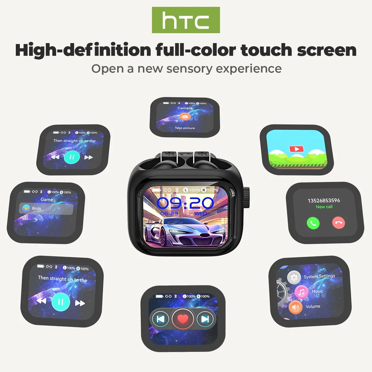 [Ultra HD Screen] HTC NE40 Ear - Tws Earbuds Bluetooth 5.3 评论和价格