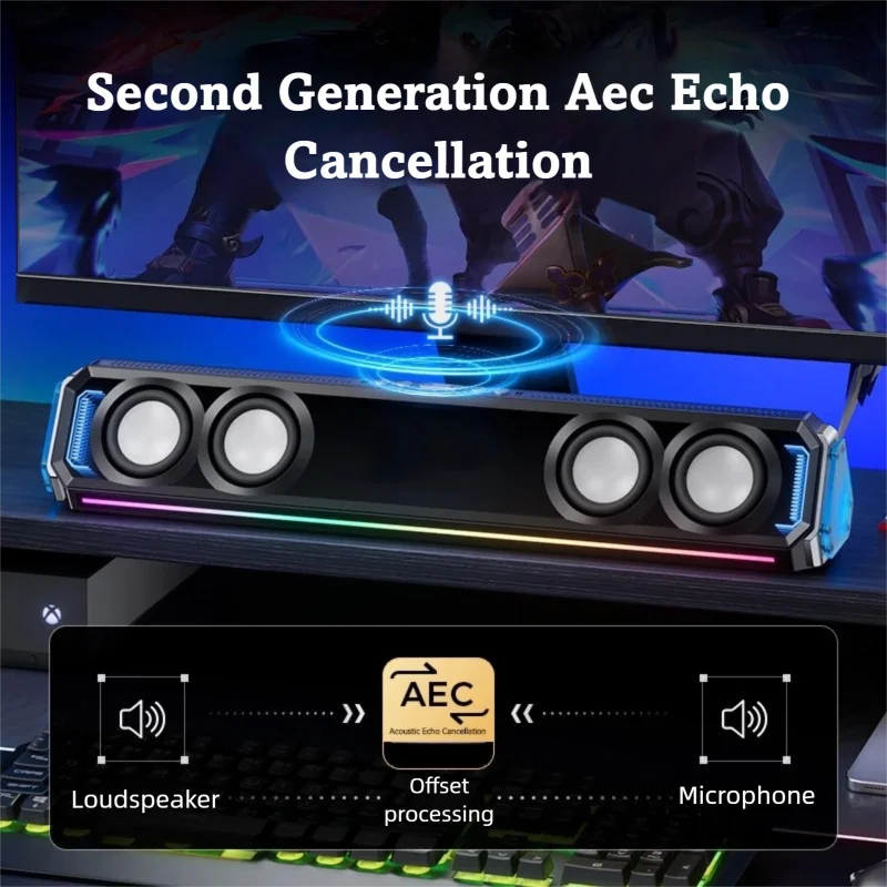 Gaming Soundbar with RGB Light - Rgb Computer Soundbar For Pc 评论和价格