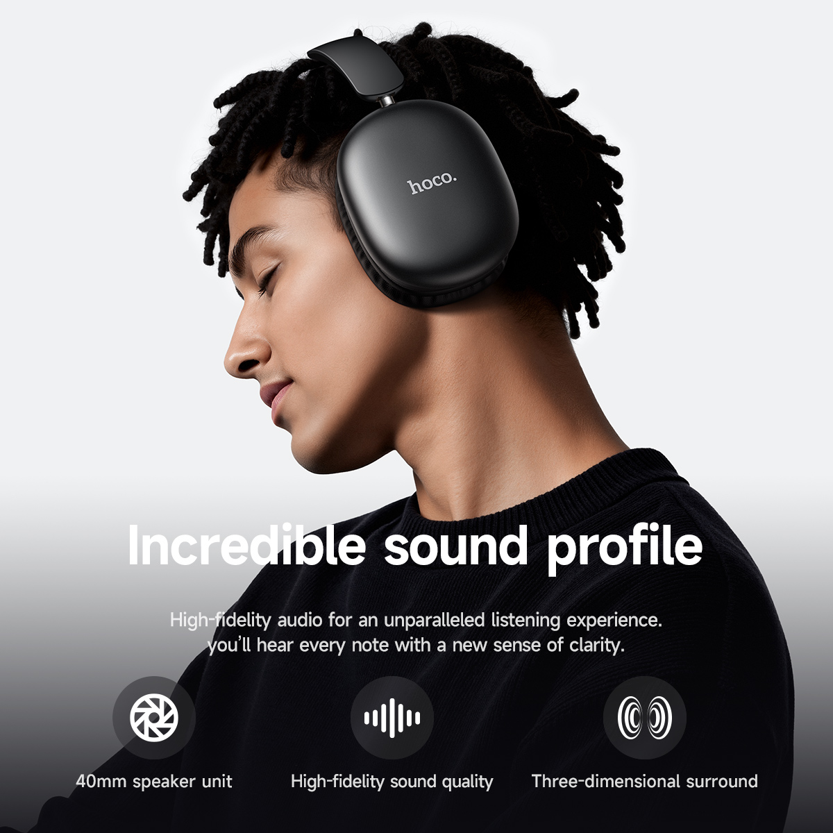HOCO W73 Folding Bluetooth 6.0 - Anc Wireless Over Ear Headphones 评论和价格