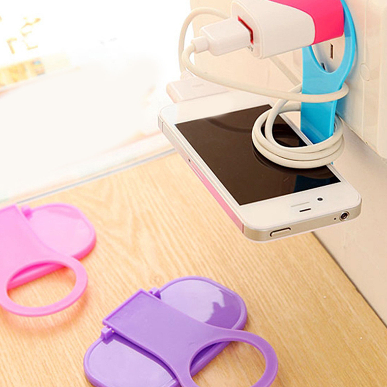 8Pcs Folding Wall Phone Hook L - Tablets 评论和价格