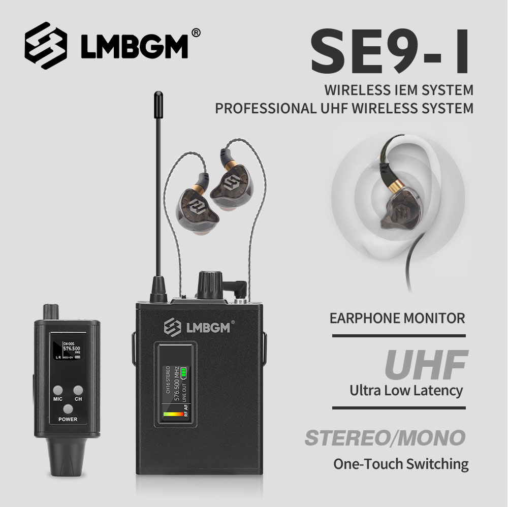 LMBGM SE9 UHF Wireless In Ear  - In Ear Monitors For Singers 评论和价格