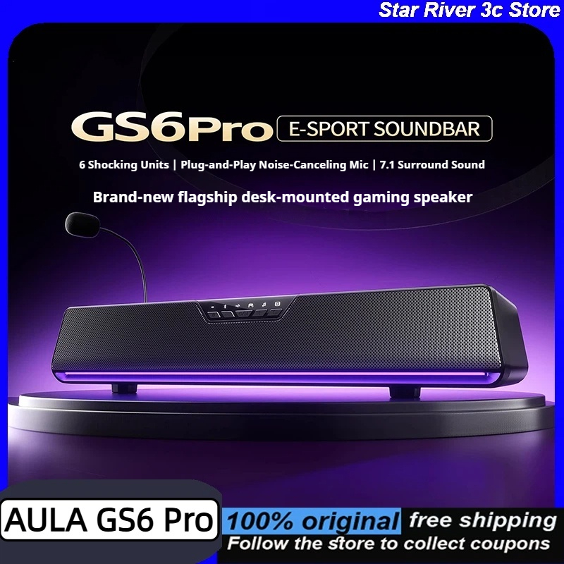 AULA GS6 Pro Wireless Gaming E - Rgb Computer Soundbar For Pc 评论和价格