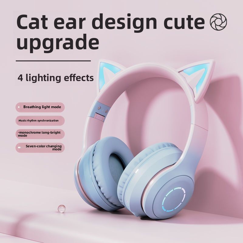 New Best Selling RGB Head-moun - Cat Ear Bluetooth Headset Led 评论和价格