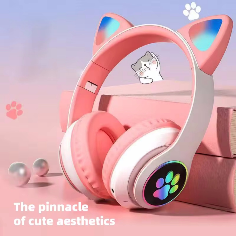 Cute Cat Ear Wireless Headset  - Cat Ear Bluetooth Headset Led 评论和价格