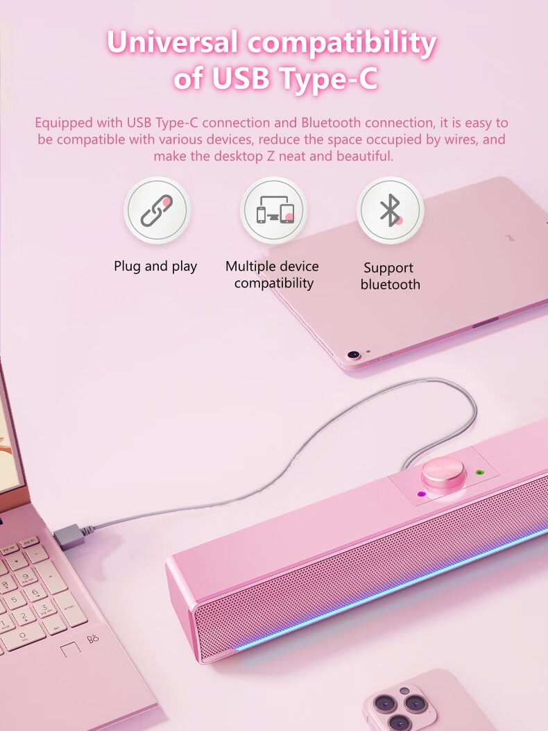 Multi-media RGB Desktop PC Com - Rgb Computer Soundbar For Pc 评论和价格