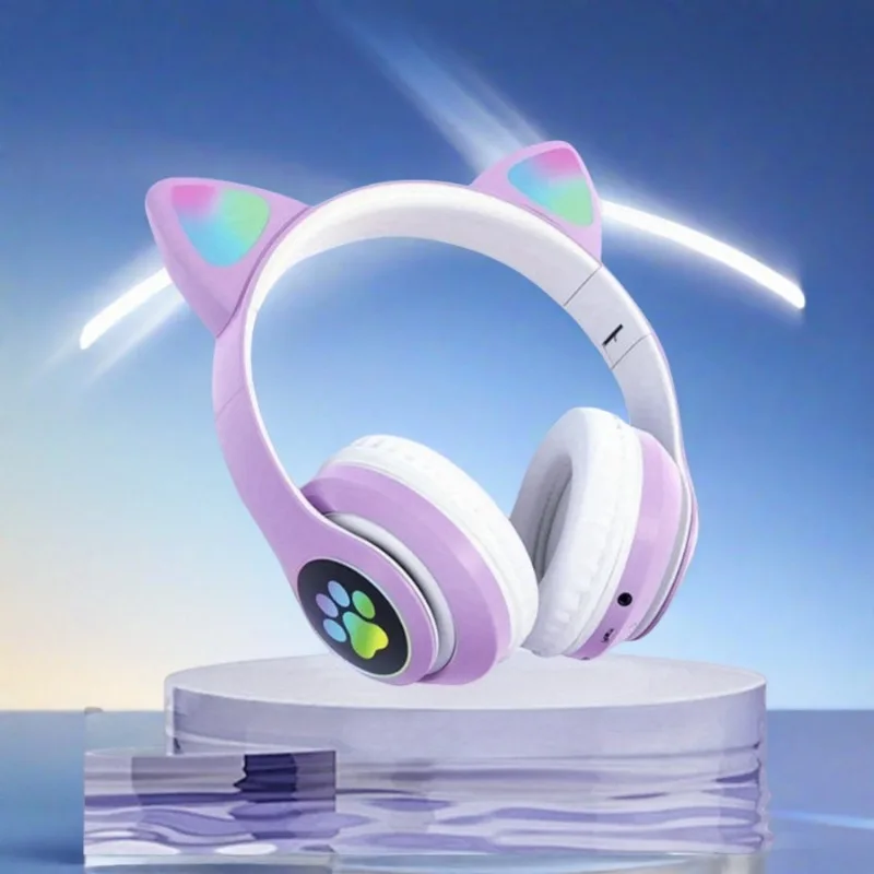 New Flash Light Cute Cat Ears  - Cat Ear Bluetooth Headset Led 评论和价格