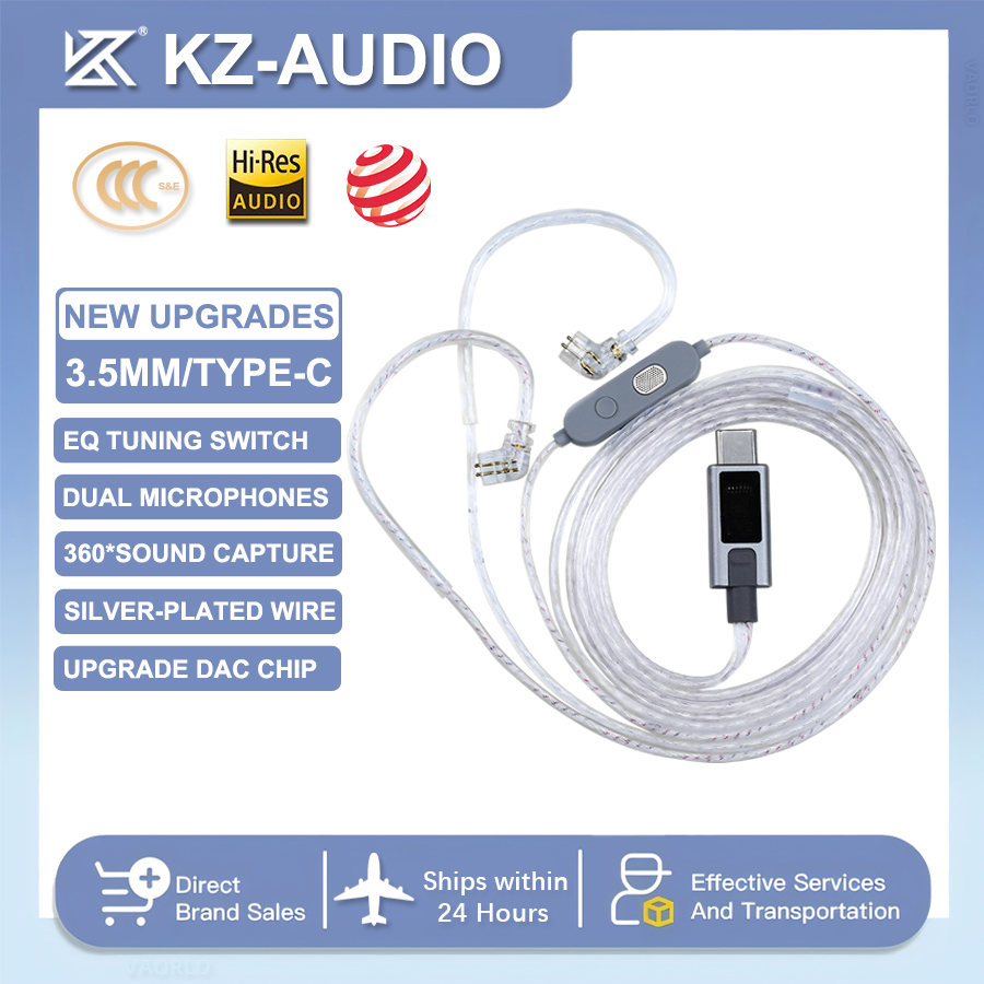 NEW KZ M2 Dual Microphone silv - Type C Wired Earphones With Mic 评论和价格