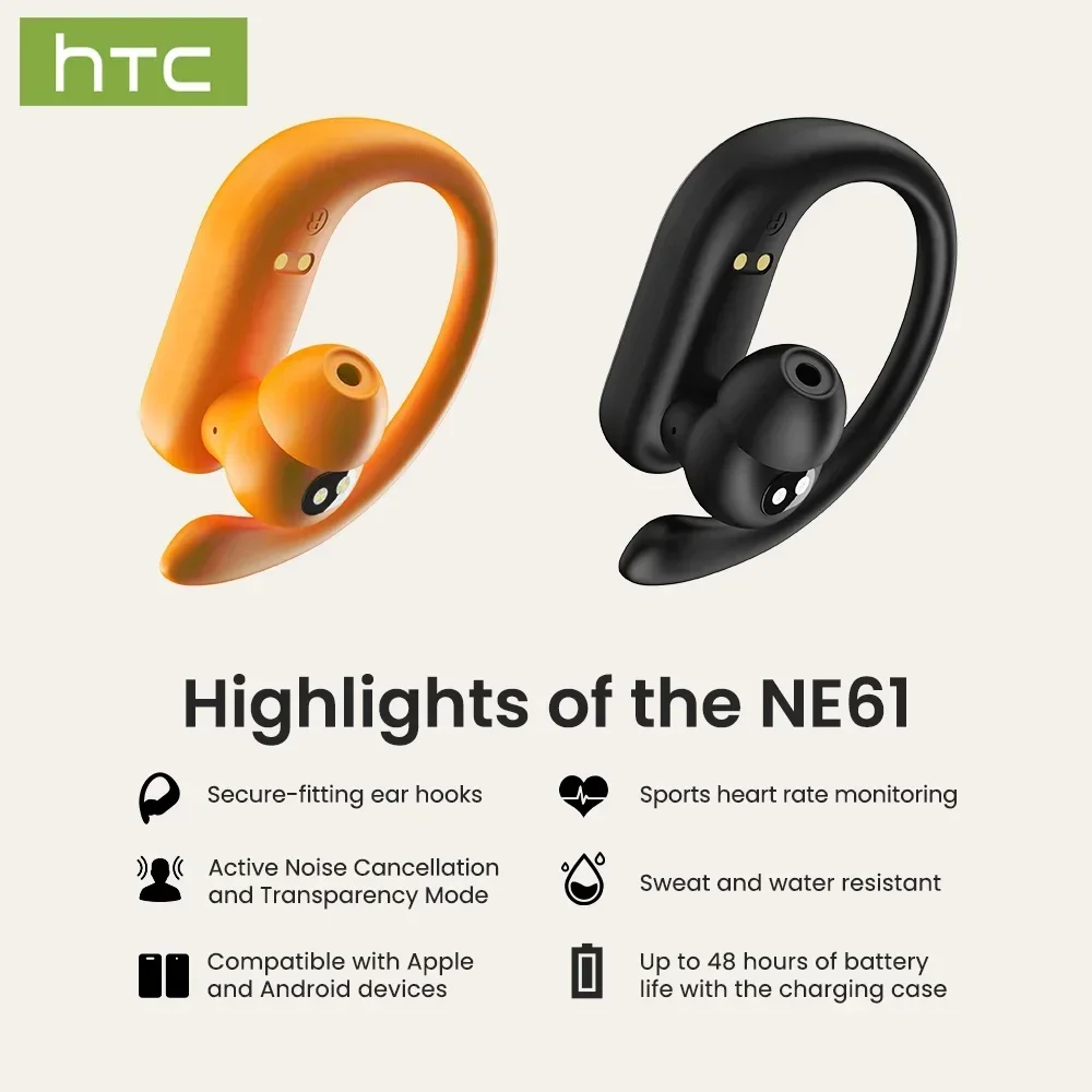 HTC NE61 Bluetooth Earphones N - Type C Wired Earphones With Mic 评论和价格