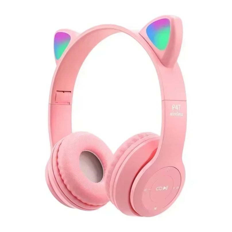 Wireless Bluetooth Earphones C - Cat Ear Bluetooth Headset Led 评论和价格